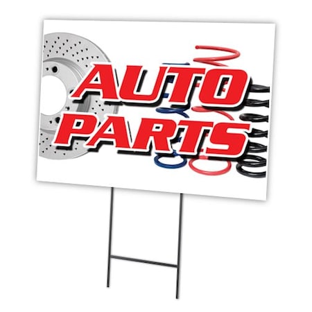 Signmission Auto Parts Yard Sign & Stake outdoor plastic coroplast window, C-1824 Auto Parts C-1824 Auto Parts